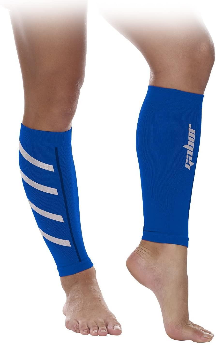 Gabor Fitness Graduated 20-25mm Hg Compression Running Leg Sleeves - Large & XLarge - Blue - Item #6788 image