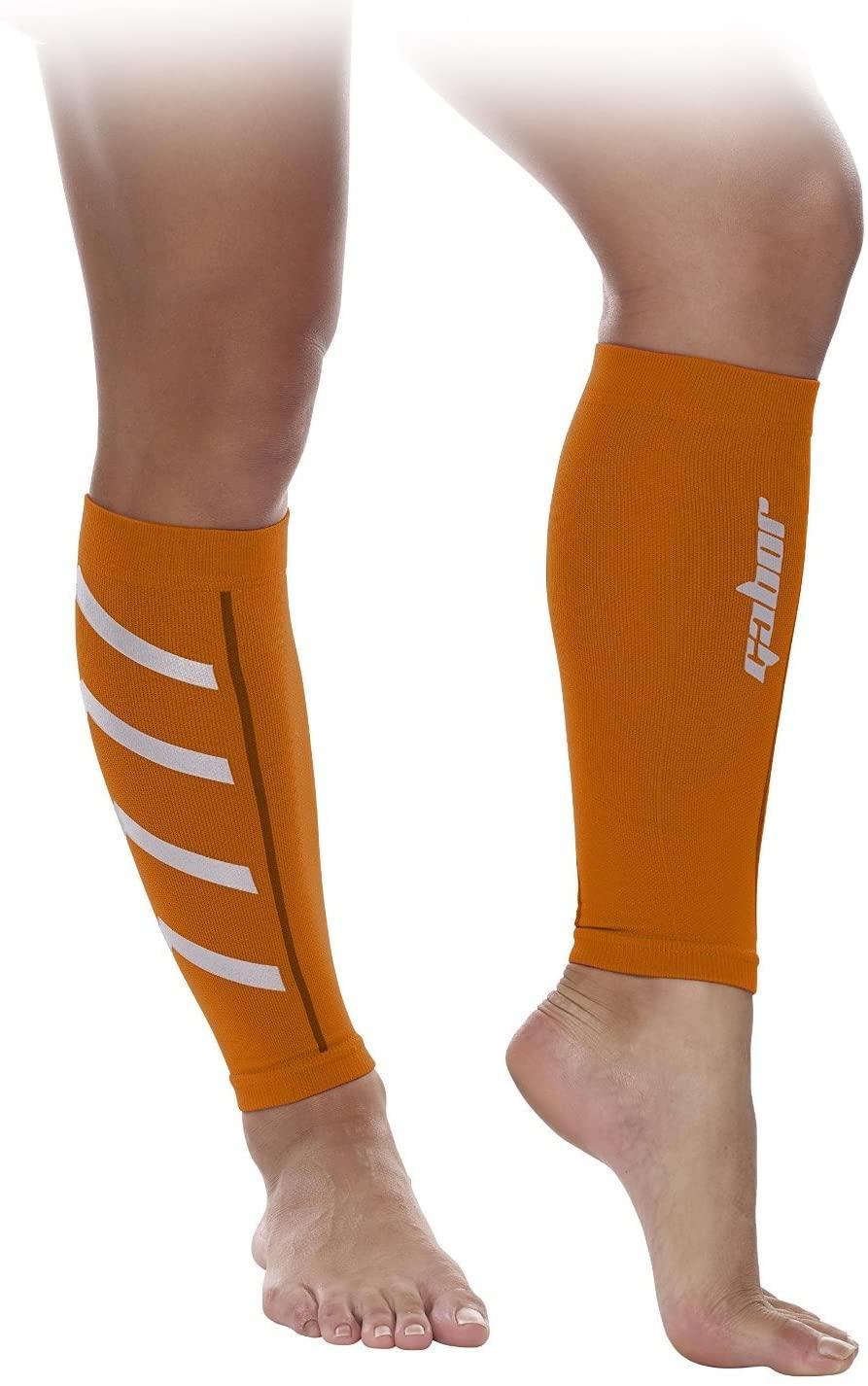 Gabor Fitness Graduated 20-25mm Hg Compression Running Leg Sleeves - Large & XLarge - Orange - Item #6787 image