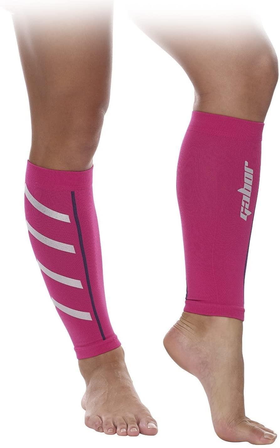 Gabor Fitness Graduated 20-25mm Hg Compression Running Leg Sleeves - Large & XLarge - Pink - Item #6785 image