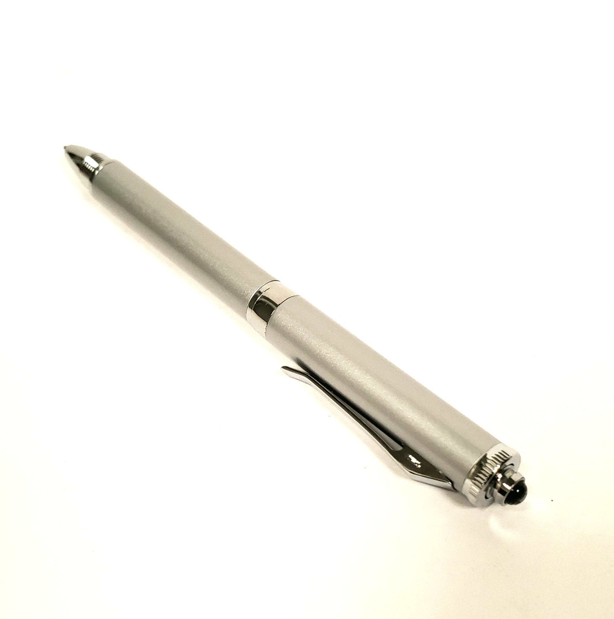 Intelligent Triple Function Light-Up LED Pens W/ Stylus - Silver image