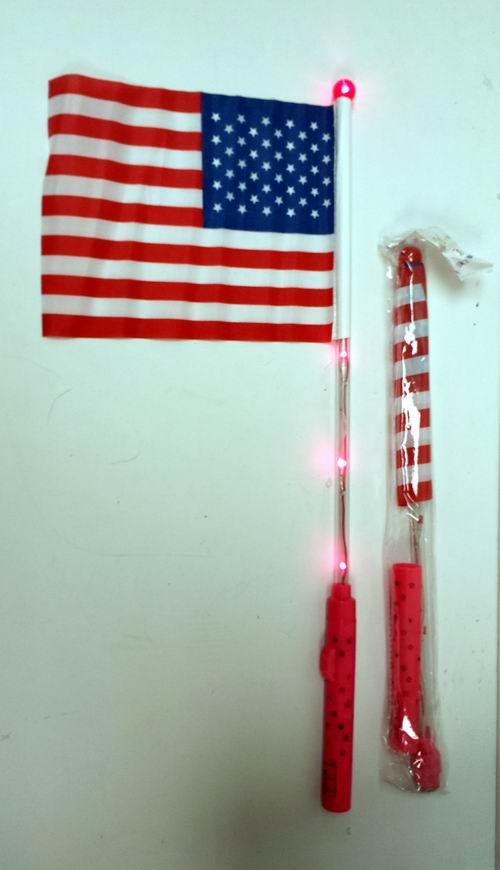 LED Patriotic Light Wand with Polyester USA Flag Attached image