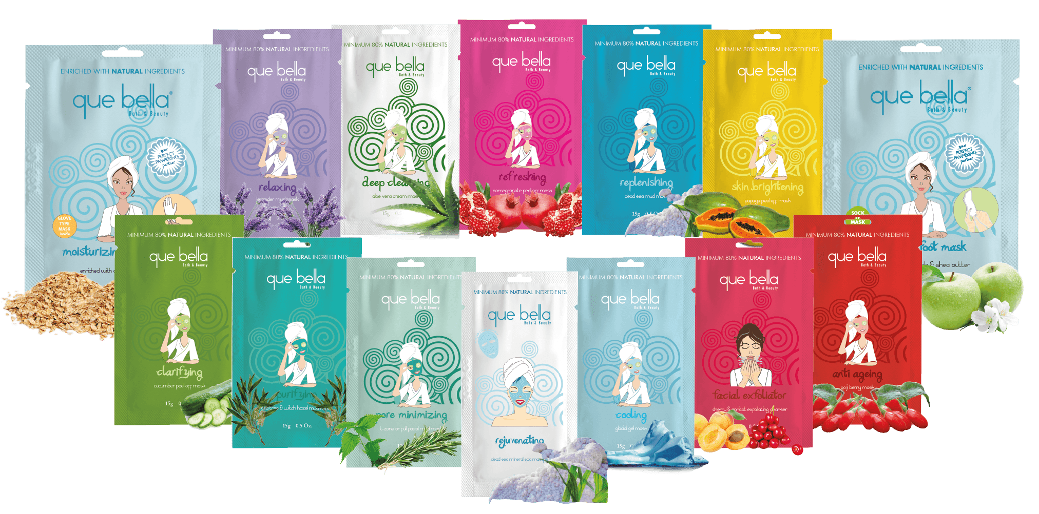 Bulk Lot - Que Bella Assorted Facial Mud Masks - .5 Oz. image