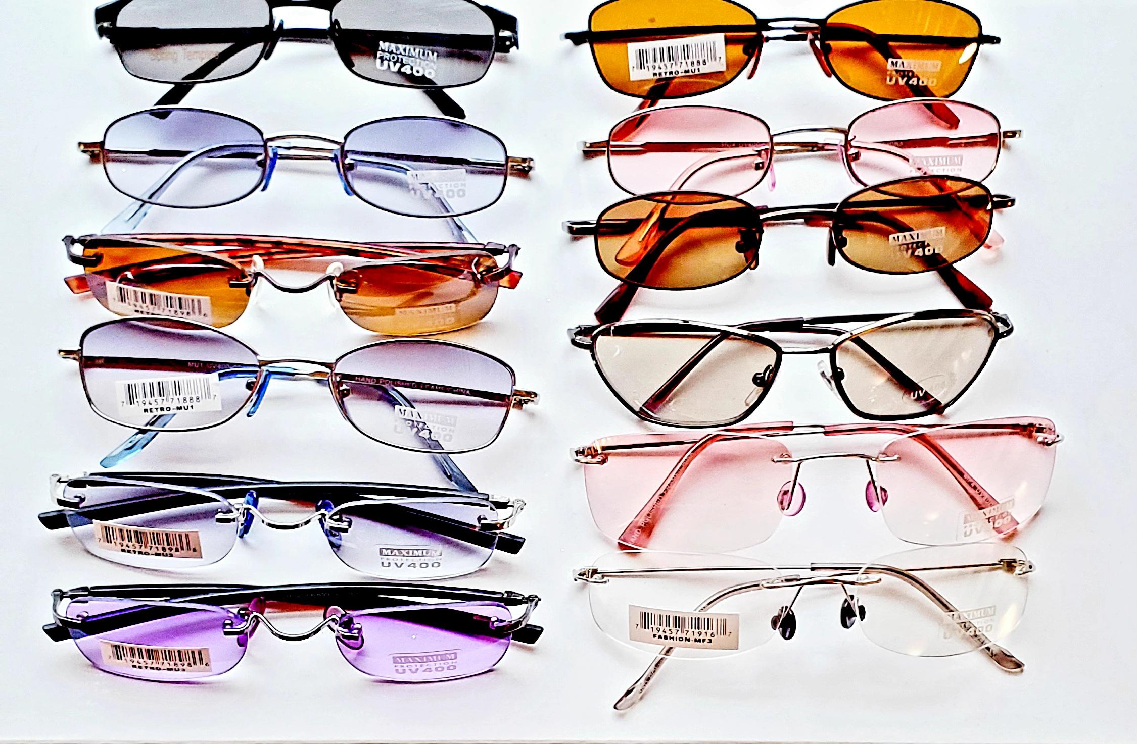 Retro Sunglasses w/ Assorted Color Tinted Lens - UV 400 Protection image