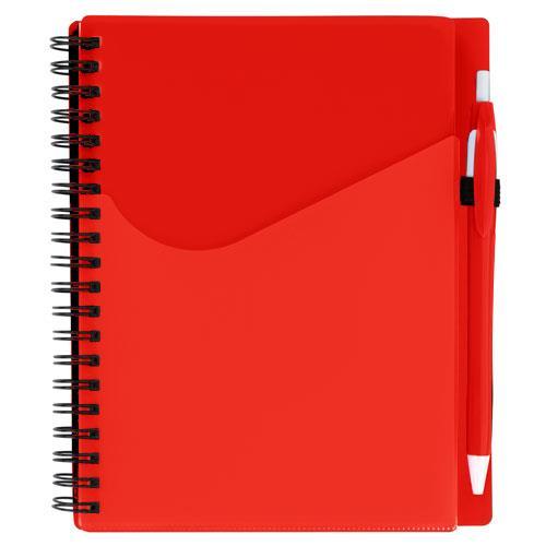 Surf Notebook with Dart Pen - 7.125" x 6" - Red - Item #92463red image