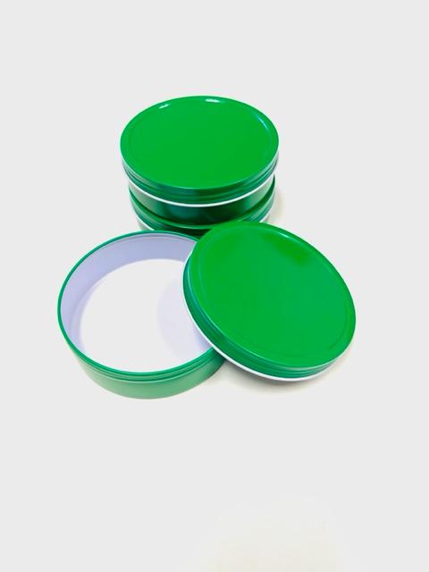 Mimi Pack 8 oz Tins - Shallow Screw Top Round - GREEN - Item #5819 image
