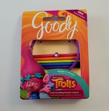 Goody Hair Tie Holding Bracelet and 5 Elastic Hair Ties - Trolls Licensed - Item #5914 image
