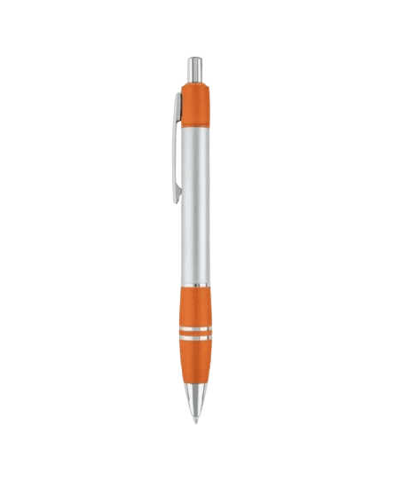 Orange Metal 2-Tone Grip Ballpoint Pen - Black Ink - Item #6365 PB210 OR image