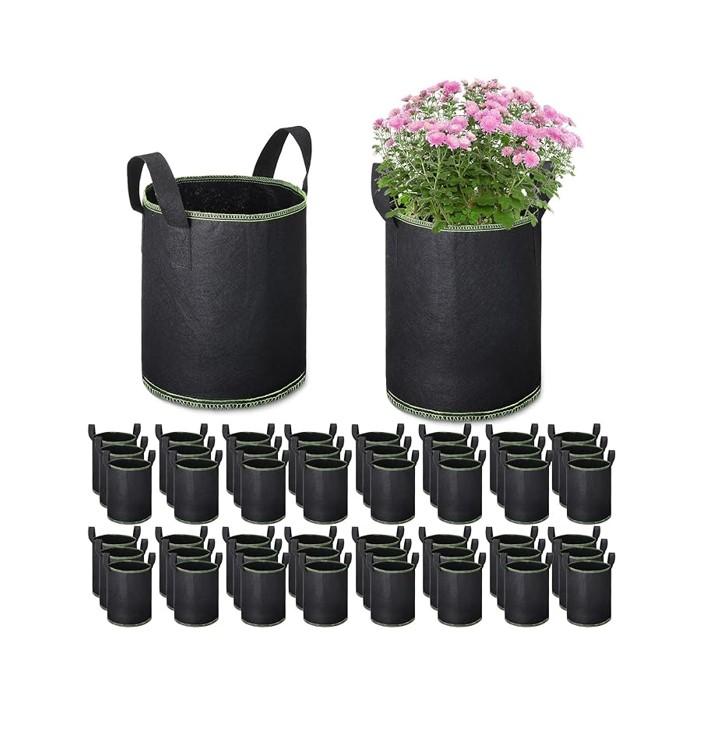 5 Gallon Fabric Grow Bags - Nonwoven Aeration Fabric Pots with Handles - Heavy Duty - Item #6473 image