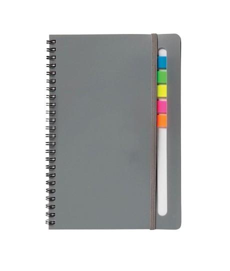 Spiral Notebook with Sticky Flags - 60 Lined Sheets - Note Flags - Elastic Closure - Item #6617 VBUS017GY image