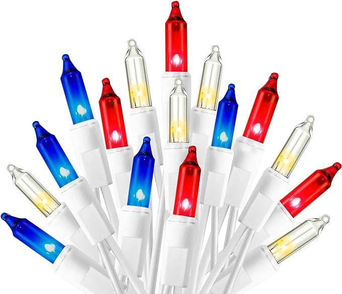 Patriotic Mini String Lights - 4th of July Decorations - 20 FT - 100 Count - Item #6768 WYY100RBW1 image