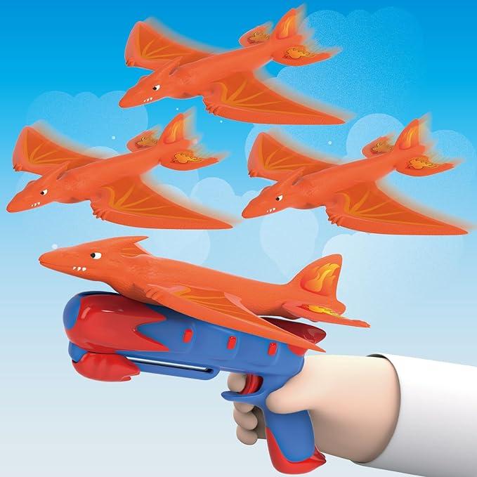 3Pack Dinosaur Airplane Launcher Toy - Kids Foam Dragon Glider Toy Planes - Item #6756 image