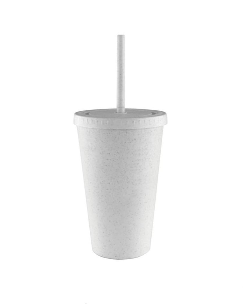 Wheat Fiber Cup with Straw - 16 oz. - White - Item #6854 MG20112-WT image