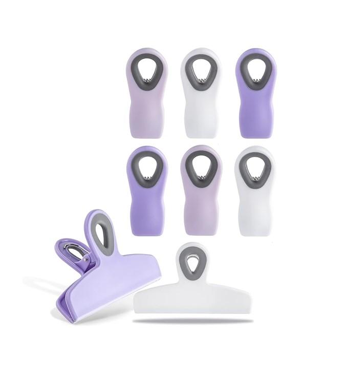 Cook with Color - Set of Eight Bag Chip Clips - Magnetic - 2 Large 6 Medium Size - Item #6912 YPBC806LAV image