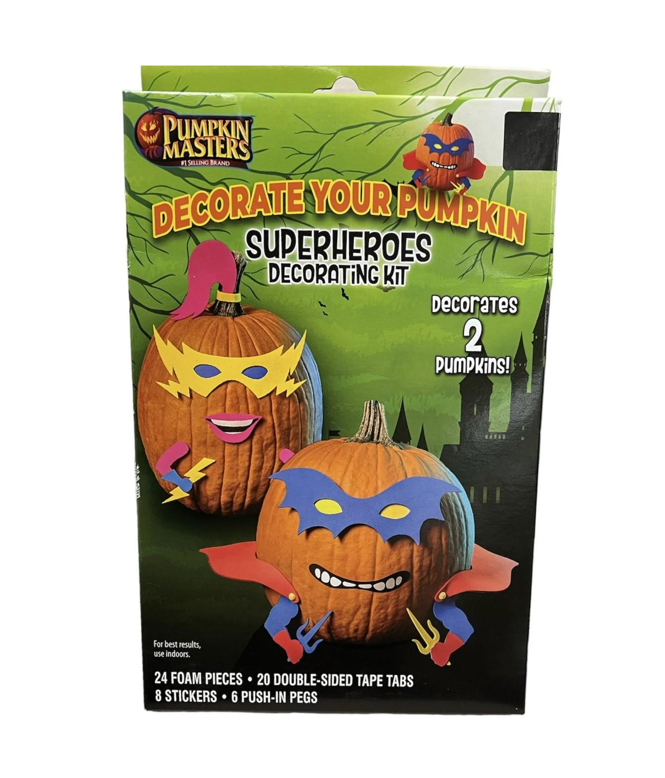 Pumpkin Masters Decorate Your Pumpkin Superheroes Decorating Kit for 2 - Item #7086 image