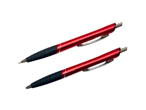 Felix Metallic Aluminum Ballpoint Pen - Rubberized Grip - Red - Item #7279 G31580RED image