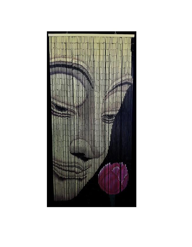 Bamboo Beaded Curtain - Golden Buddha - 36" x 72" - Item #7428 BB12 image