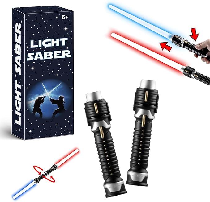 2 Retractable Light Sabers - 2 Light Up Saber Sword Toys - Batteries Included - Item #7511 image
