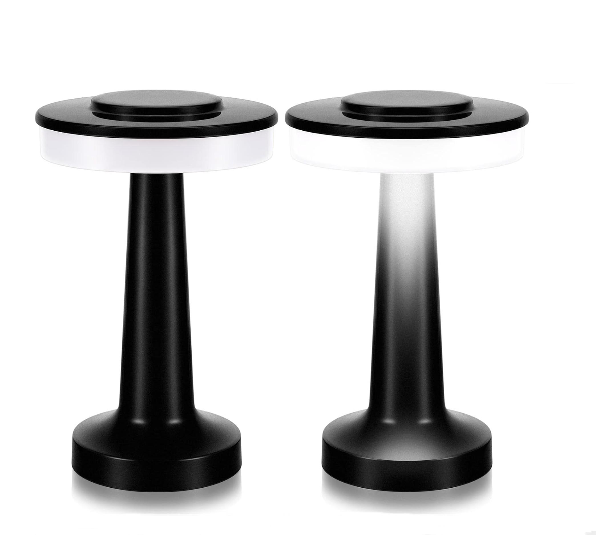 Bella Villa Living - Portable LED Table Lamp with Touch Sensor - 3 Levels of Brightness - Matt Black - Item #7580 image