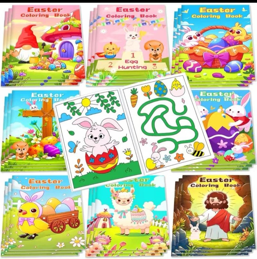 Easter Themed Mini Coloring Books - Kids Easter Party Favors - Small Activity Books - 5" x 7" Item #7863 image