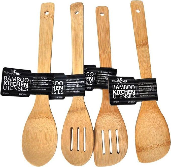 Smart Chef Bamboo Kitchen Utensils - 4 Assorted Styles - Item #7984 image