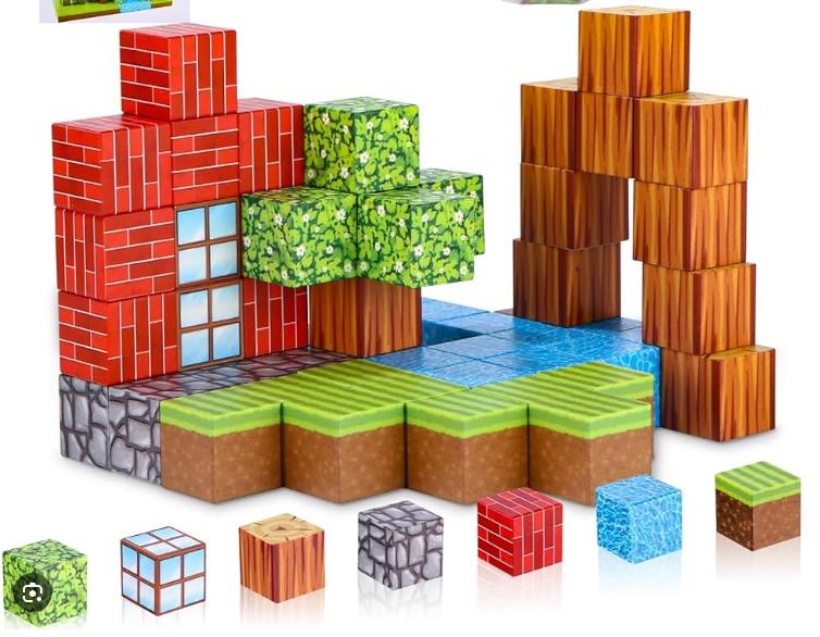 Magnetic Building Blocks (64 Piece) STEM Fidget Building Cube Sensory Kids Games - Item #7975 image