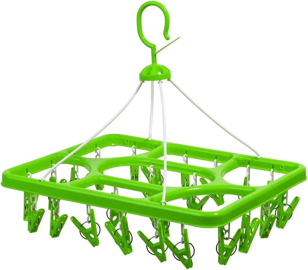 Tatkraft Laundry Drying Hanging Rack - 24 Clip Portable Clothes Dryer - Item #8208 image