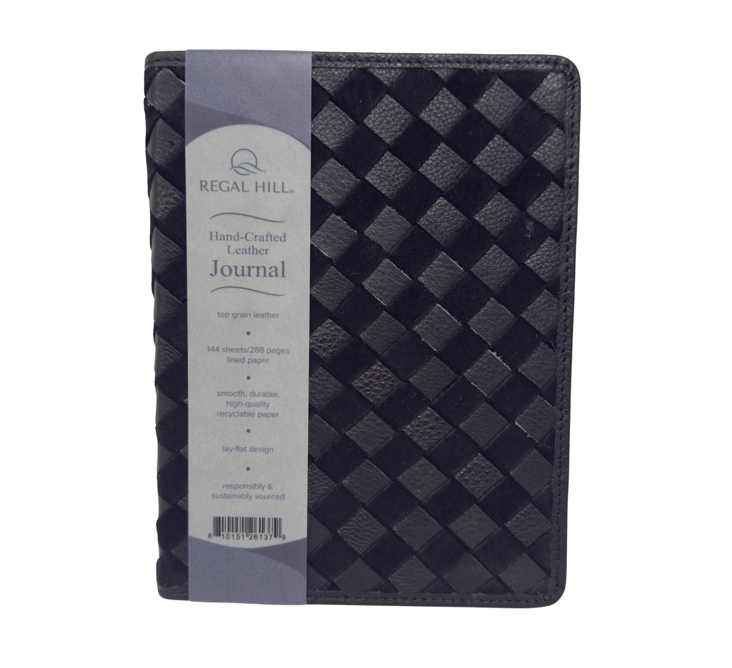Regal Hill Genuine Leather & Suede Journal - Narrow Rule - Lined Black - 6"x 8" - Item #8272 103400010 image
