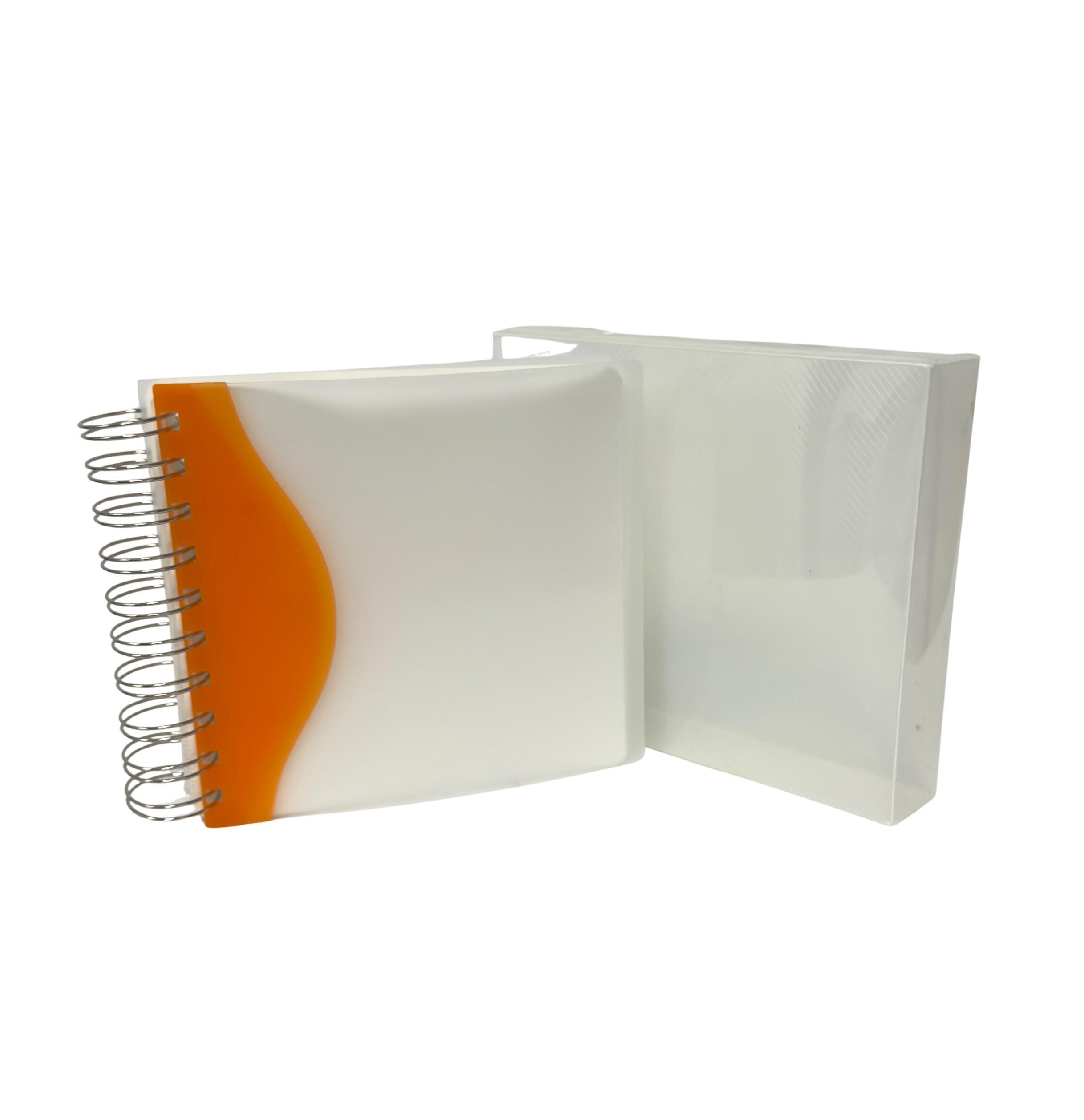 Binder Style CD Book - Holds 24 CDs - Translucent with Orange - Item #8315 image