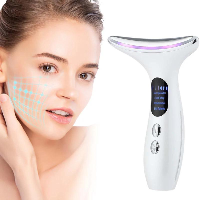 Plavogue 4-in-1 Anti-Aging Face and Neck Massager and 50ml Instrument Essence Gel - Item #8358 Q011W01 image
