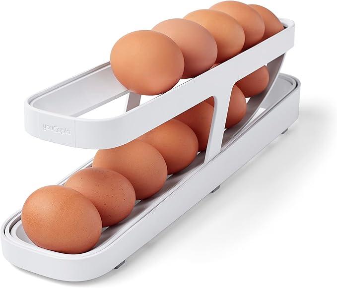 YouCopia RollDown Egg Dispenser - Space-Saving Rolling Eggs Dispenser and Organizer - Item #8574 T1894