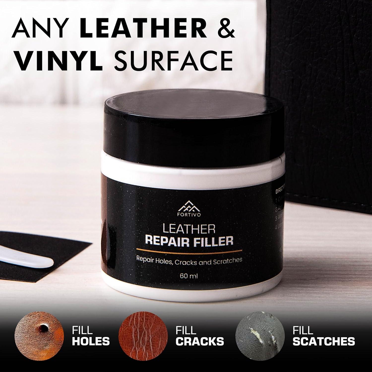 Fortivo - Paintable Leather Filler - Repair for Tears, Holes, and Scratches (60ml) - Item #8620 image