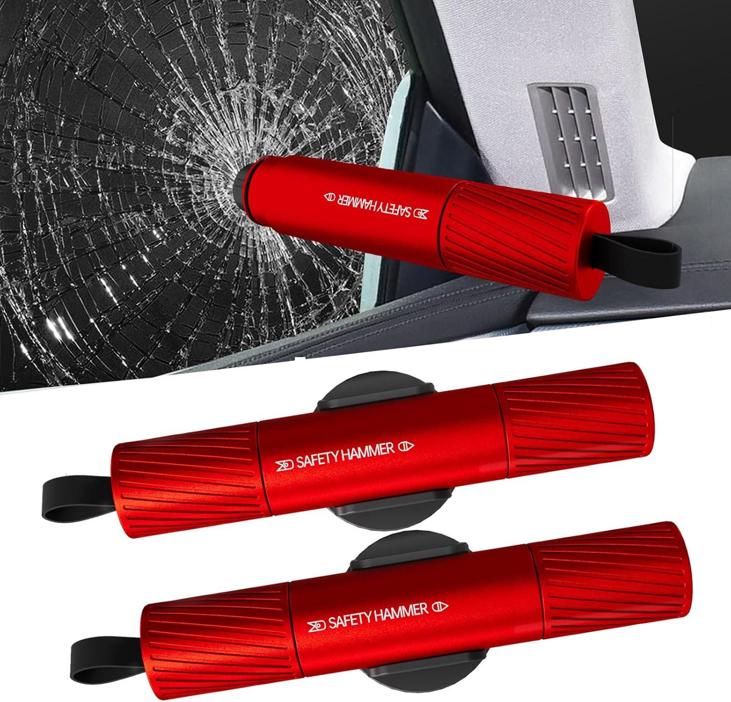 Car Window Breaker and Seatbelt Cutter - Auto Rescue Tool - Safe Hammer Car Window Breaker - Red - Item #8605 image