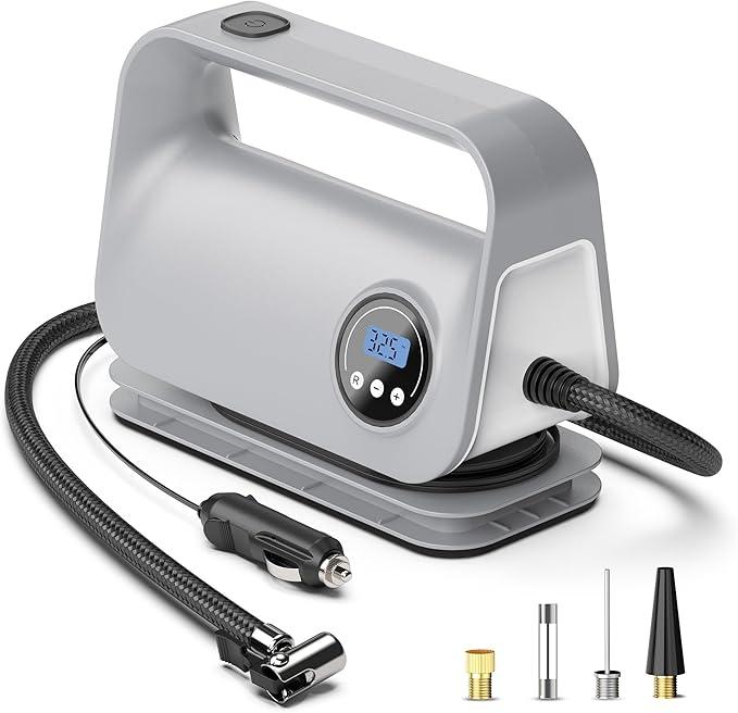 12V DC Tire Inflator - Portable Air Compressor - Digital - Emergency LED Light - Item #8626 image