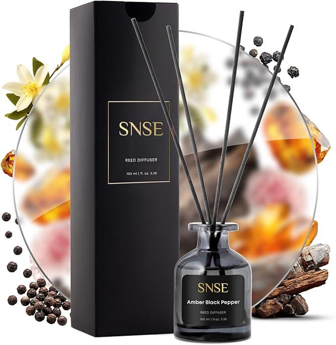 SNSE Amber Black Pepper Reed Diffuser Set - 3.38 oz - Oil Diffuser - Item #8756 image