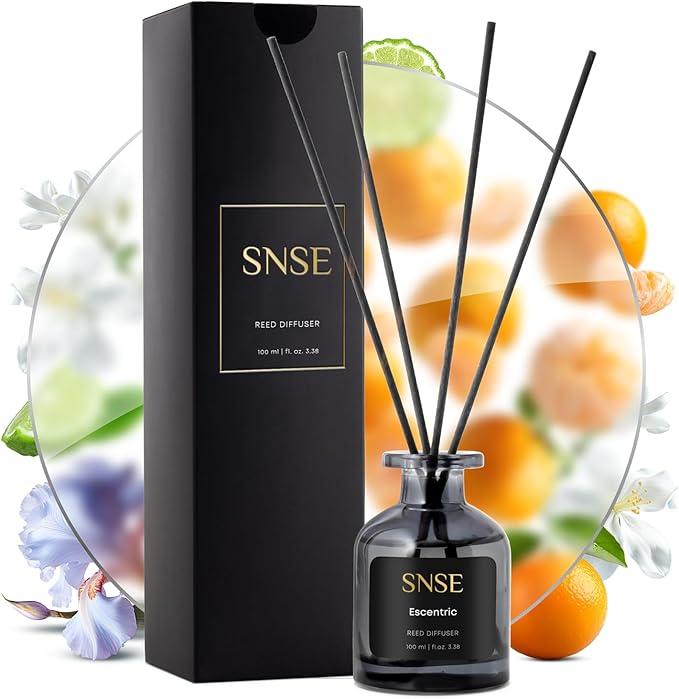SNSE Escentric Perfumed Reed Diffuser Set - Fresh Delicate Citrus Fragrance - 3.38 oz - Oil Diffuser - Item #8735
