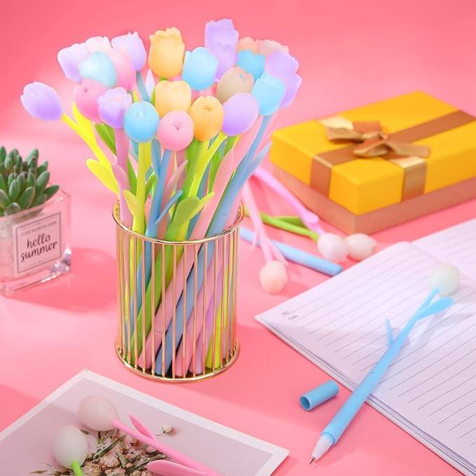Color Changing Flower Gel Ink Pens - 0.5mm Black Ink - Flowers Change with Light - Item #8799 image