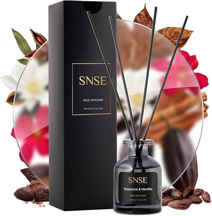 SNSE Tobacco & Vanilla Perfumed Reed Diffuser Set - Spicy-Oriental Fragrance - 3.38 oz - Oil Diffuser - Item #8740 image