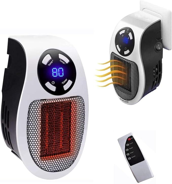 Plug In Heater for Indoor Use - 350W Fast Heating - Thermostat, Timer, Led Display - 350W - Item #8855 image