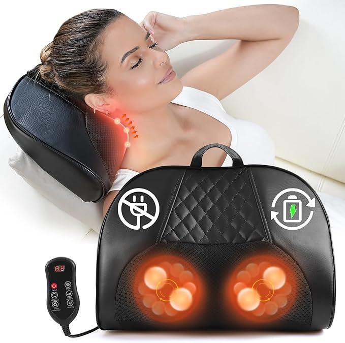 Rechargeable Back and Neck Massager - Deep Tissue Shiatsu Massage with Heat - Item #8815 image