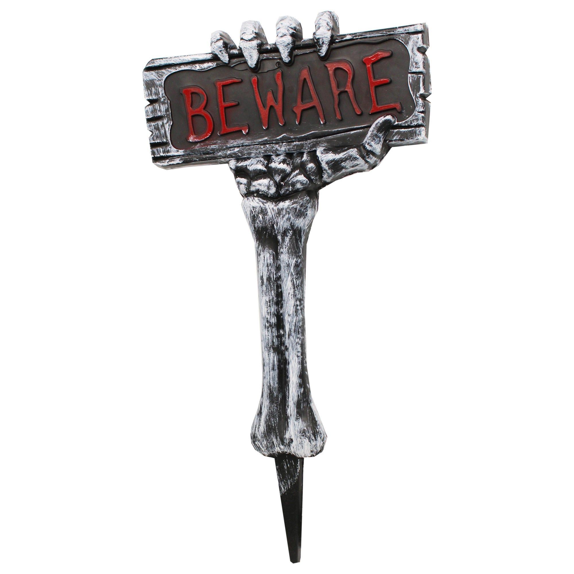 Plastic Beware Halloween Yard Stake image