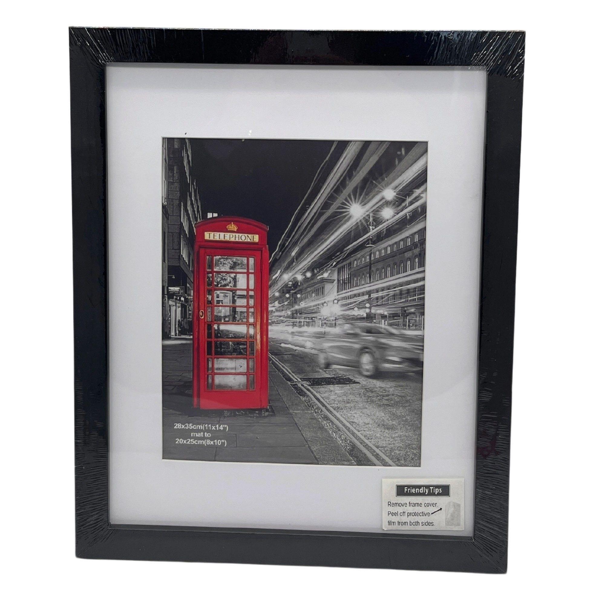 11" x 14" Black MDF Photo Frame Mat to 8.5"x11" image