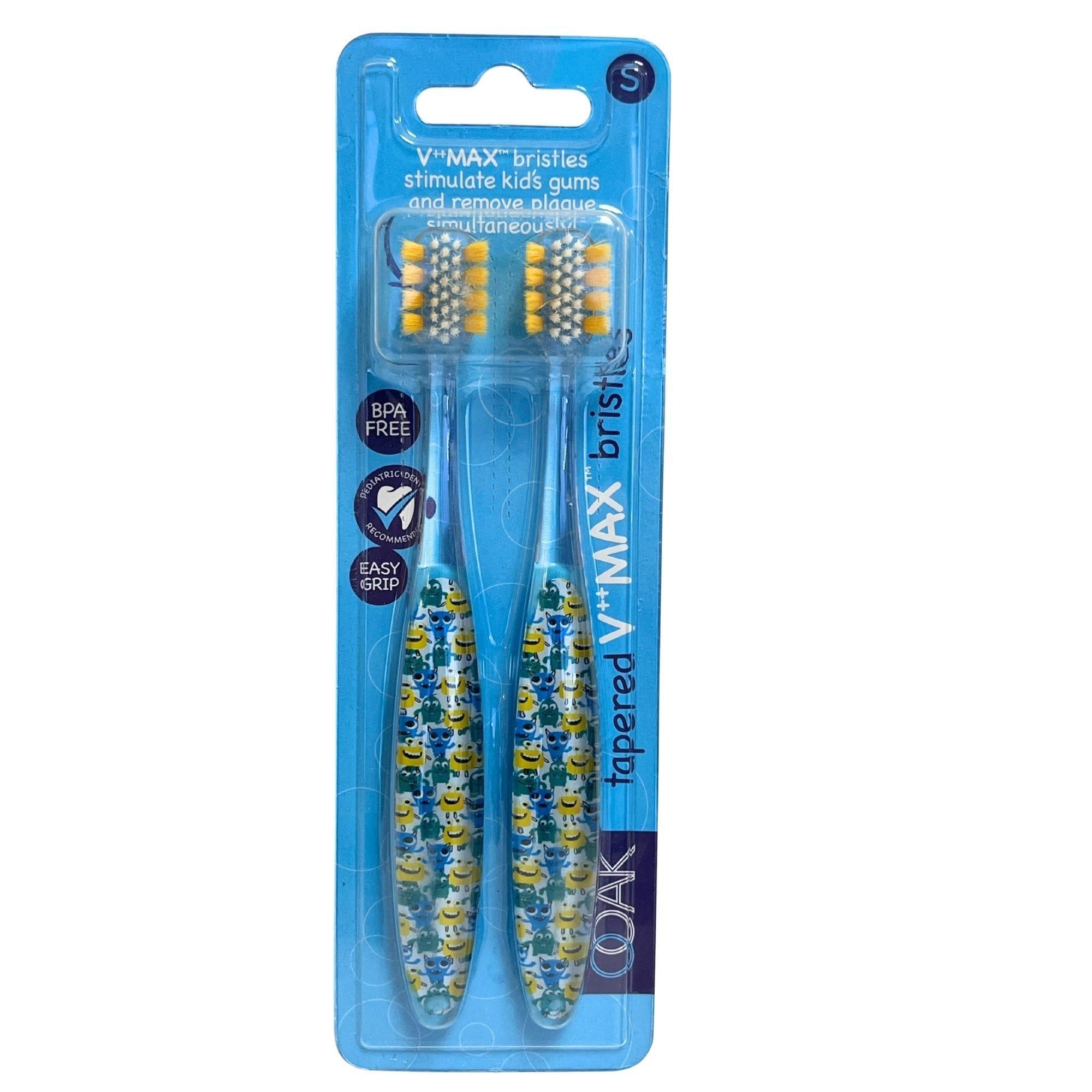 Two Pack V Max Kids Toothbrushes with Happy Monster Design image
