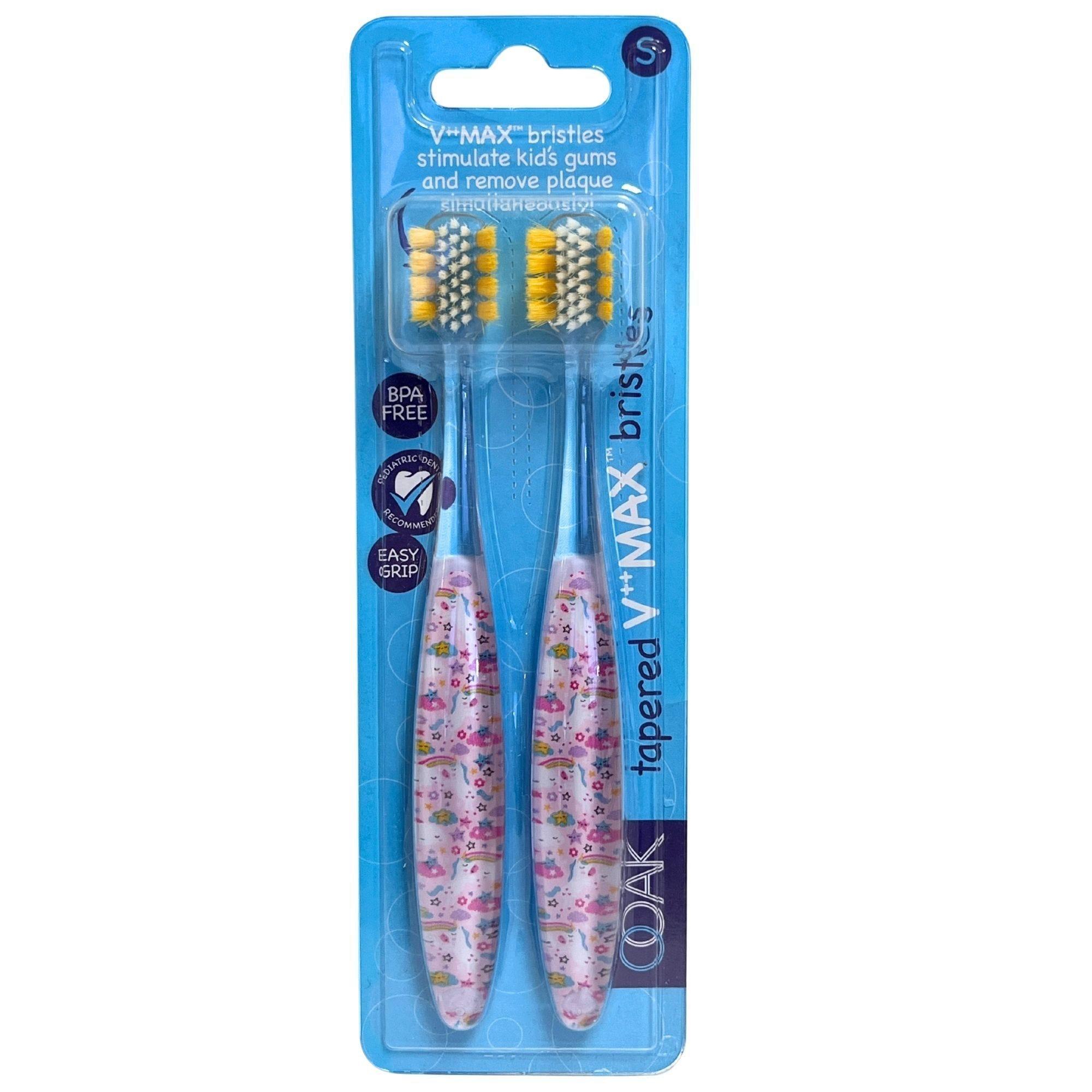 Two Pack V Max Kids Toothbrushes with Unicorn Design image