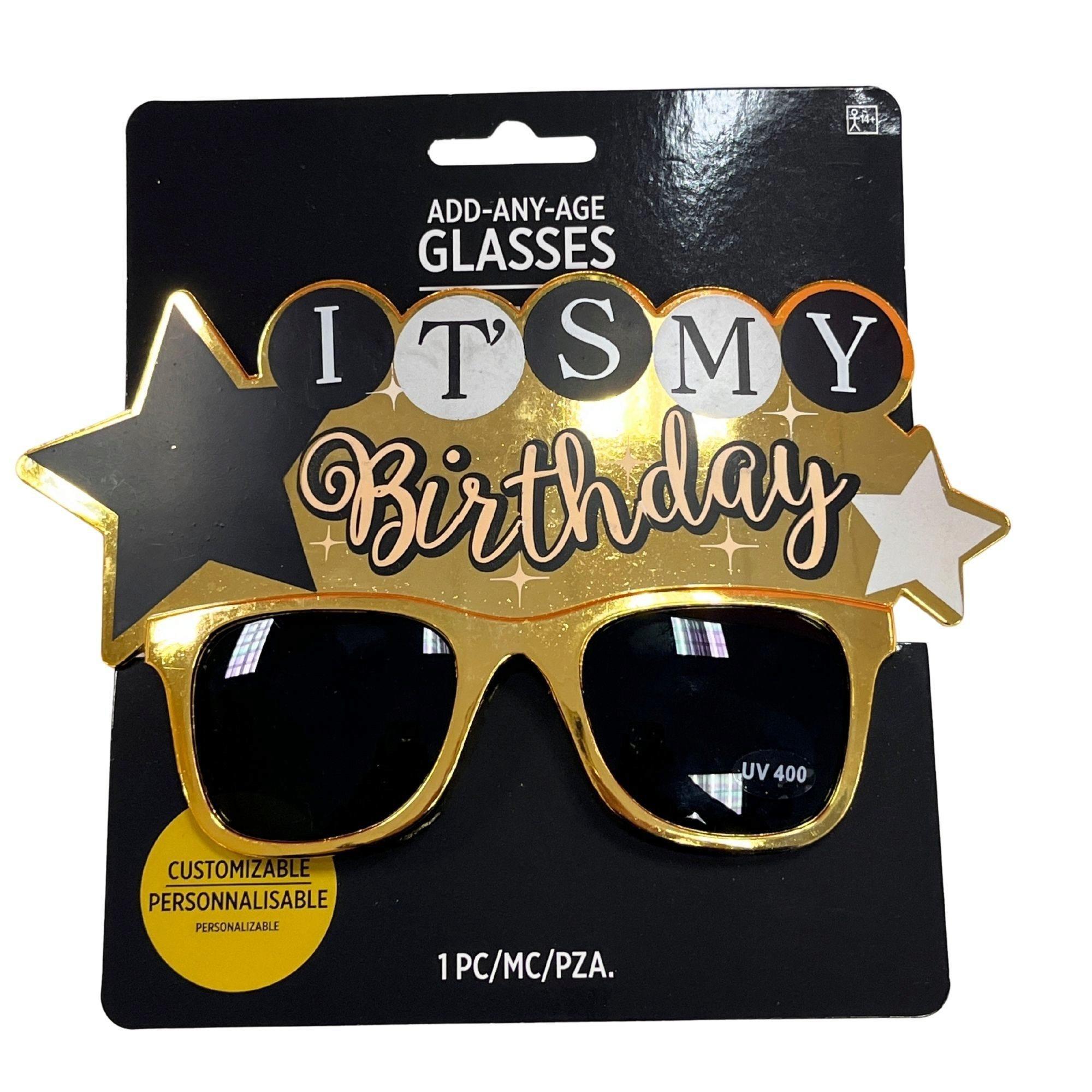 Birthday Themed Add Any Age Sunglasses with Sticker Pack Included image