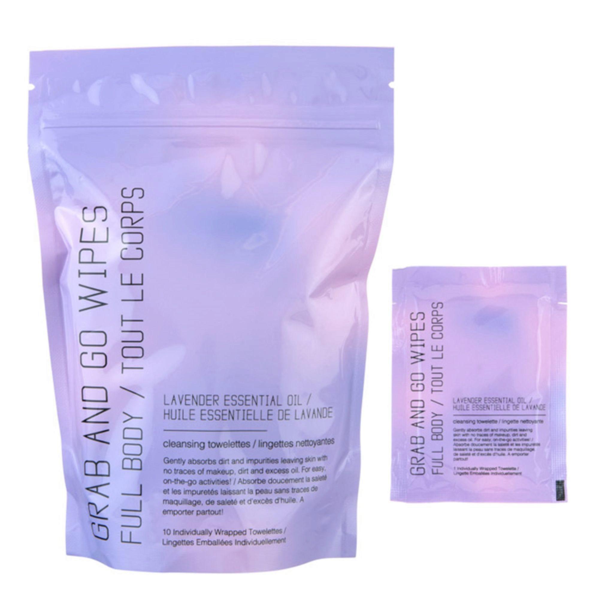 10 Pack Lavender Essential Oil Grab & Go Disposable Towelettes image