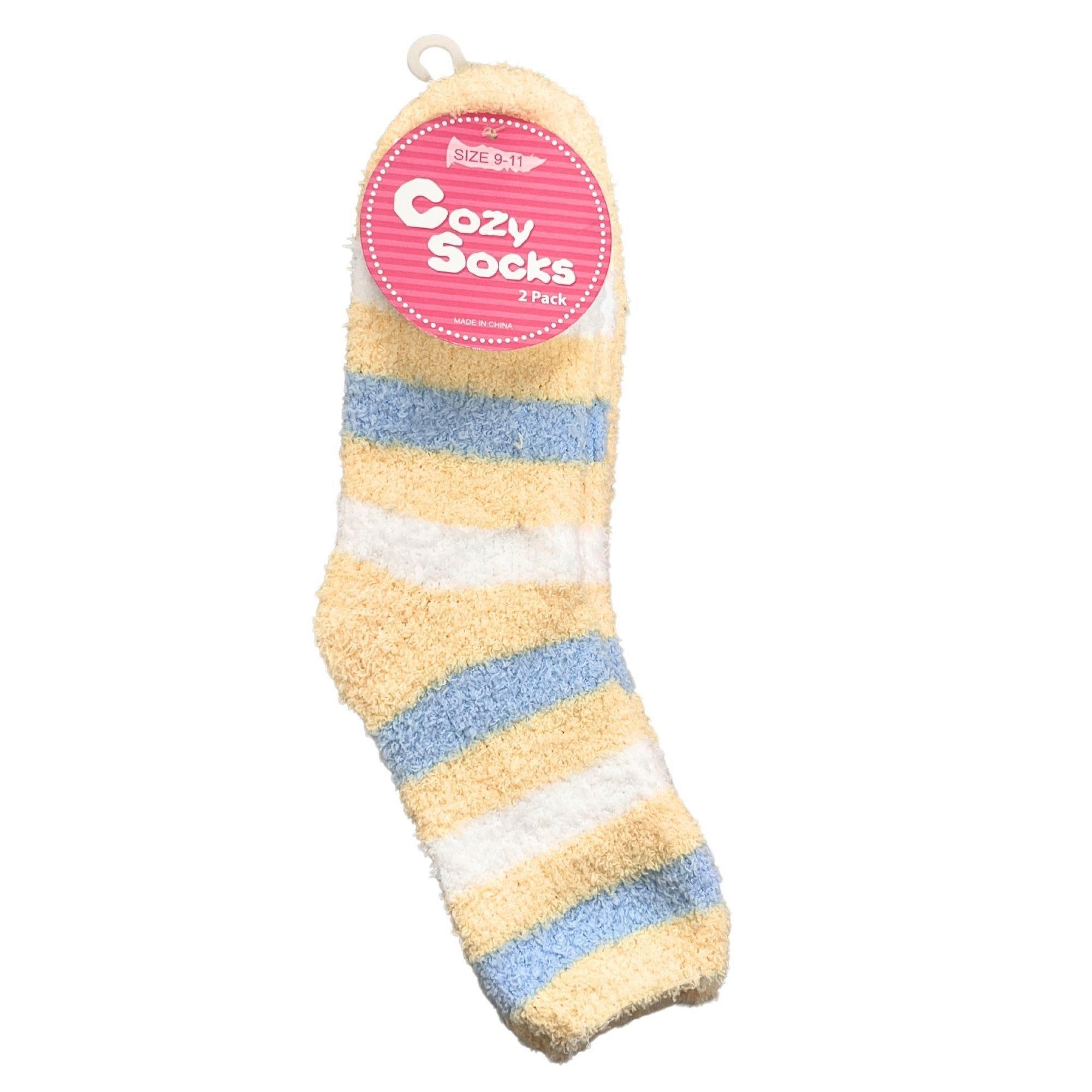 Teehee Socks Fuzzy Womens 2 Pack Size 9-11 Crew Socks in Yellow image