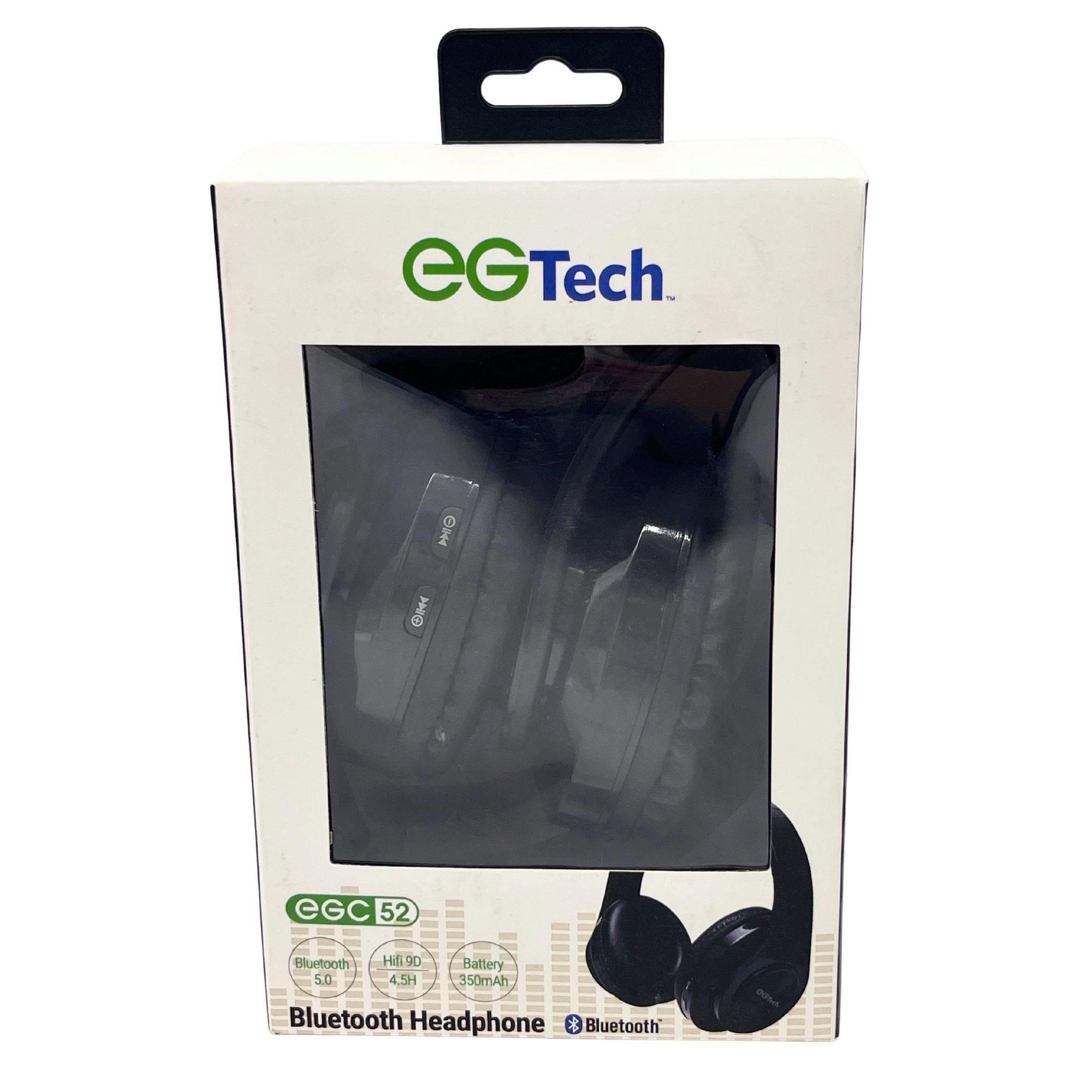 EG Tech Bluetooth Over the Head Wireless Headphones in Black image