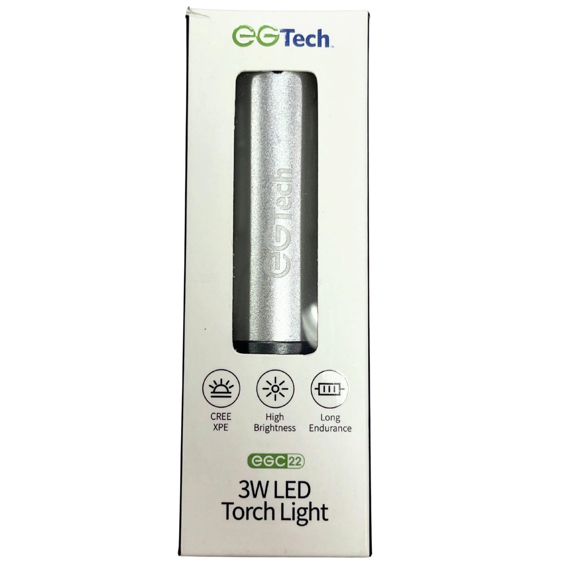 EG Tech 3W USB Rechargeable LED Torch Light Flashlight in Silver image
