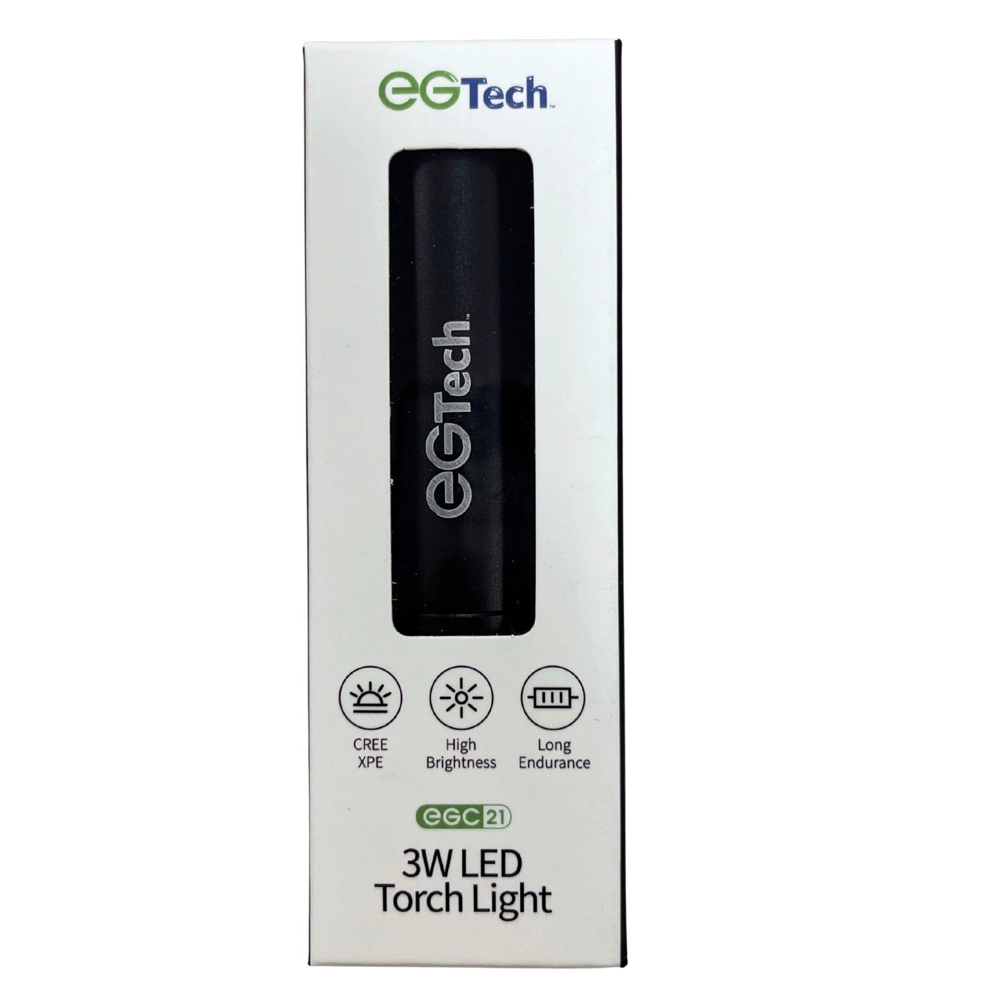 EG Tech 3W USB Rechargeable LED Torch Light Flashlight in Black image
