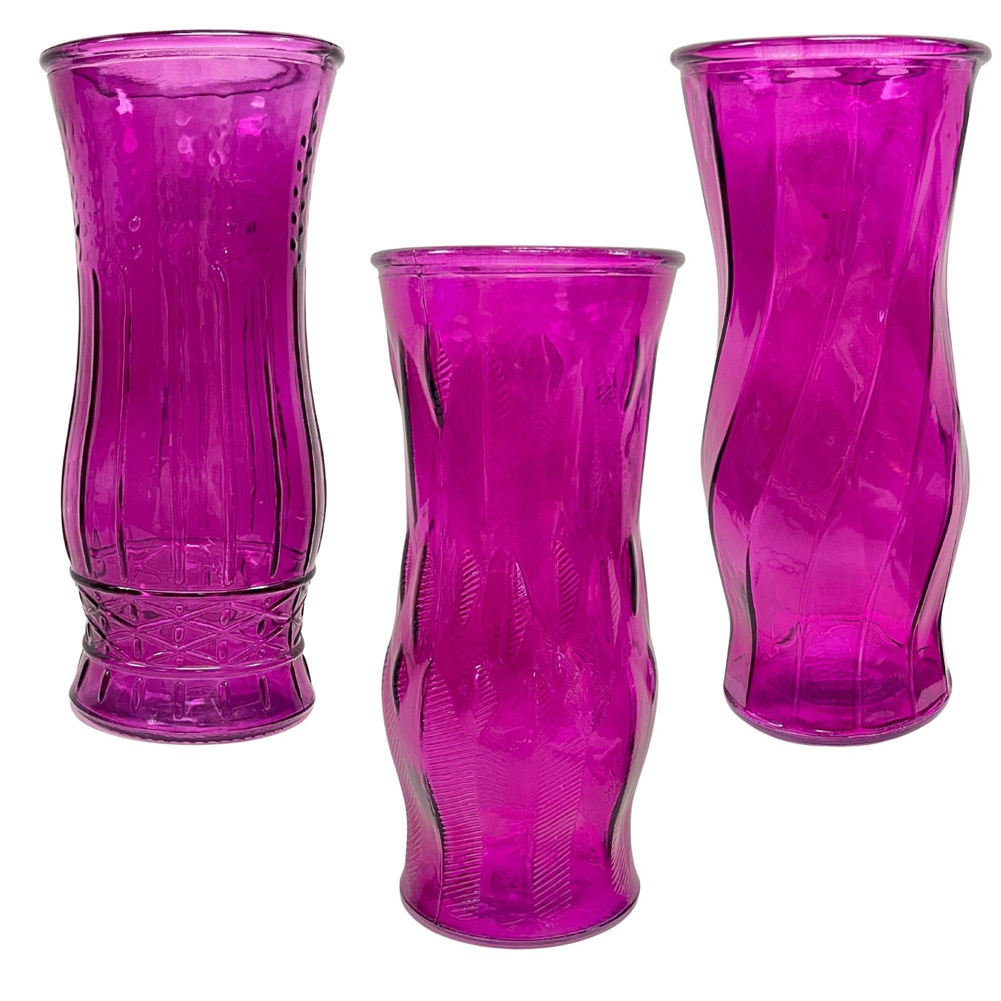 8.5� x 4� Purple CLC Glass Vase in Assorted Styles image